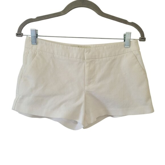 Joie Pants - Joie Textured Low Rise Shorts Womens Size 0 White Cotton Blend 3" Inseam Pockets